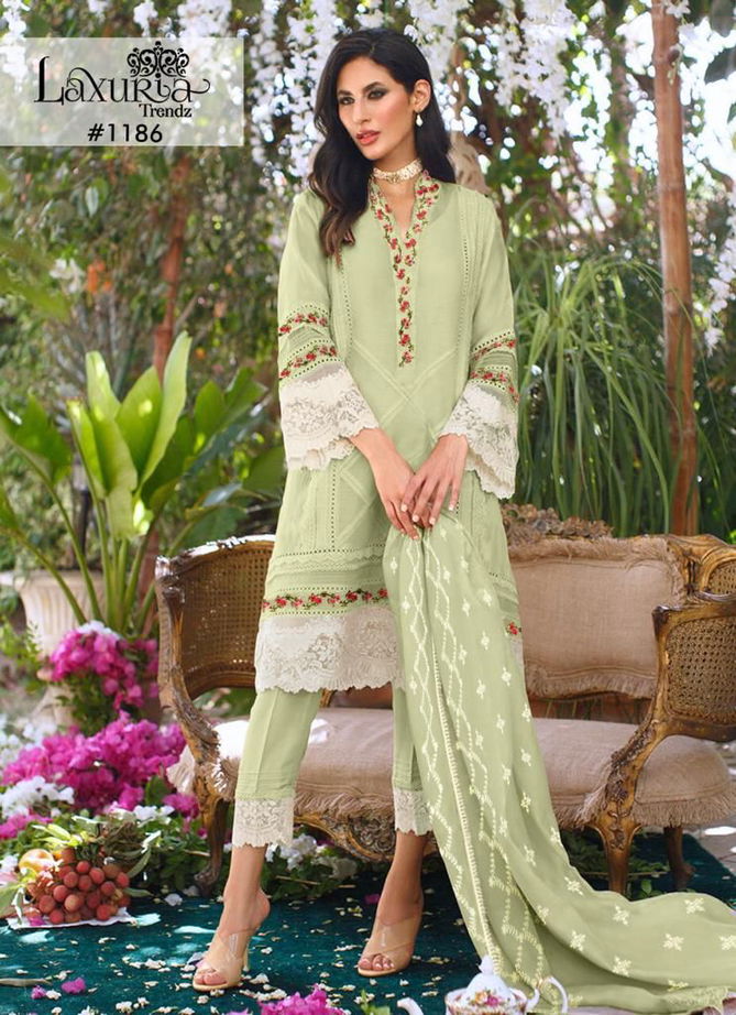 Laxuria Trendz 1186 New Exclusive Wear  Georgette Top Pant And Dupatta Readymade Collection